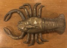 ANTIQ,Rare,Huge HandCrafted Genuine Solid Brass Lobster ,Removable Lid 17x13x4in picture