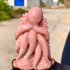 251G Natural Pink opal crystal hand-carved octopus sculpture cure picture