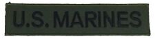 USMC U.S. MARINES NAME TAPE STYLE PATCH OD OLIVE DRAB GREEN BLACK VETERAN  picture