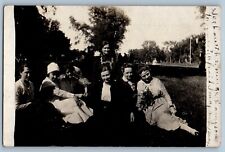 c1910's Postcard RPPC Photo Nurse State Hospital Lawn Posted Antique picture