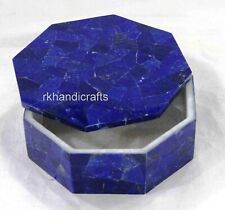Octagon Marble Jewelry Box Random Work Lapis Lazuli Stone Anklet Box for Sister picture