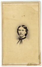 Antique CDV Circa 1860s Civil War Tax Revenue Stamp Beautiful Woman Bow Dress picture