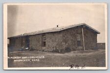 c1908 RPPC Pioneer Dwelling Sod House McCracken  Real Photo Kansas P731 picture