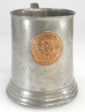 Antique The Buffalo Club NY Pewter Mug Caldwell & Co Philadelphia Copper Token picture
