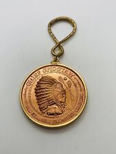 CHIEF GHOGTAW VINTAGE KEYCHAIN COPPER TOKEN OLD RELIABLE PLEASURE CLUB 1977 picture