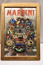 Vintage Martiny Rossi Painted Advertising Pub Mirror Bar Display Collectibles 