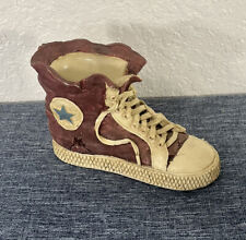 Vintage Ceramic Red Converse Tennis Shoe All Stars High Top Planter picture