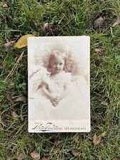 Lovely Edwardian Girl In White Child Antique Photography Victorian Vintage 1800s picture