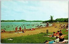 Hillsboro Ohio OH, North Beach at Rocky Fork Lake, Swimming, Vintage Postcard picture