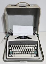 Olympia DeLuxe SM7 Portable Typewriter 1961 Cream Green SM-7 w/ Case - TESTED picture