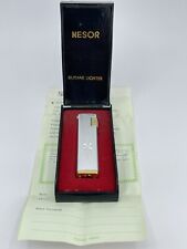 Vintage Nesor 19 Butane Lighter IOB Rosen Interprises Inc silver gold tone picture