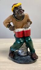 Jamaican Reggae Rasta Musician Bongo Player Hand Sculpted Clay Statue Signed picture