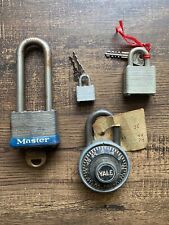 3 Vintage Master Locks with Keys No 1, No 2 & No 9 - w/Keys + Yale Combination picture