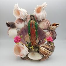 Vtg Our Lady Guadalupe Handmade Sacred Grotto Shrine Folk Art Seashells Catholic picture