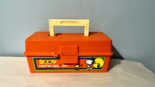 ZEBCO Snoopy Tackle Box Orange  Catch 'Em Children's Plastic Fishing picture