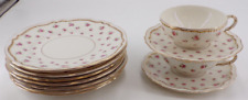 Theodore Haviland New York Wilton Pink Roses Gold Trim Salad Plates Cups Saucers picture