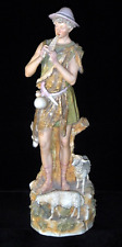 Antique Pre-WWI Royal Dux Bohemia Shepherd with Flute Figurine picture