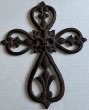 Cast Iron Metal Cross Interior/Exterior Use  10” x 8” Celtic Design Religious picture