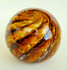 RARE PHILLIP GIBSON Paperweight Glass Crimp & Swirl & Bubble SIGNED Made in W VA picture