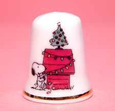 Disney SNOOPY Home for Christmas China Thimble  B/56 picture
