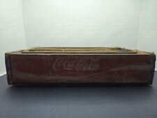 Vintage Coca-Cola Wooden Crate Bottle Carrier Enjoy White Red Coke W/metal Trim picture