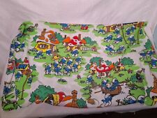Vintage 1980s Smurfs Twin Fitted 72x38