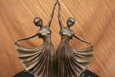 Signed Museum Quality Twin Dancer By Chiparus Bronze Hot Cast Sculpture Figure picture