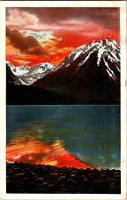 Postcard Sunset on Lake & Mountains WA Washington postmark Spokane 1937    L-106 picture
