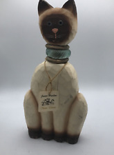 FOLK ART HAND CARVED  wood JAMES HADDON PRIMITIVE CAT SCULPTURE BLUE EYES w/tags picture