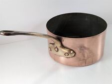 Old French Copper 3.5 Quart 20cm Saucepan Pot Brass Handle 