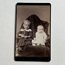 Antique CDV Photograph Little Boy & Baby Spooky Hidden Mother Pecatonica IL picture