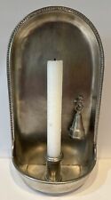 Etain French Pewter Sconce Wall Candle Holder w Snuffer Rare Antique 11” Tall picture