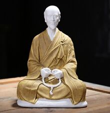 Chinese Zi Sha Porcelain Monk Statue Meditation Buddhism Zen Figure Decor picture