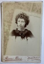 Antique Black & White Portrait of Young Woman, Reeves Bros. Bloomfield, Iowa 4x5 picture