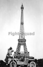 WW2 Picture Photo Paris 1945 US Soldiers Div in front of Eiffel Tower  3763 picture
