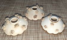 CHRISTMAS HOLT HOWARD Candle Holders Spaghetti Gold Trim Set of 3 Japan VINTAGE picture