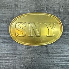 1860s US Civil War Union State New York SNY Cartridge Box Plate Heavy Buckle Rep picture