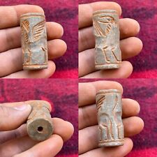 Unique Rare Antique Near East Old Stone Cylinder Seal Bead picture