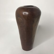 Handmade Eucalyptus Wood Vase 7” Artist Signed Bohemian Boho Natural Nature picture