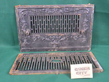 Pair Antique cast iron stove/furnace/wall grates/vents or covers Ornate picture