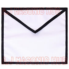 Masonic White 100% Cotton Duck Apron with Mourning Ribbon for Freemasonary picture
