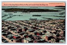 c1910 Portion San Diego Business Bay Coronado Island San Diego Calif CA Postcard picture
