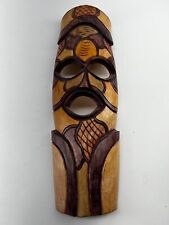African Wood Hand Carved Painted Tribal Ceremonial Mask picture