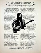 1974 Dennis Dunaway Alice Cooper  Hofner Bass Guitar - Vintage Advertisement picture