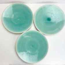 Set of 3 Jars France Tourron Jade 10” Dinner Plates Ceramic Blue White picture