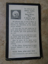 RARE Fancy 1940 Death Card, French Church, THREE RIVERS, MASS, Palmer, St. Anne picture