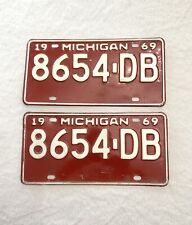 Nice 1969 Michigan Matching Set of License Plates can be reg. for your Classic picture