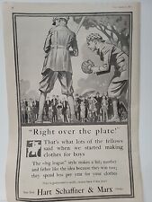 Hart Schaffner & Marx 1920 Print Ad American Boy Clothing Baseball Batter Fans picture