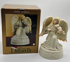 Dillards Christmas Trimming Porcelain Angel Winged Musical Violin Open Box 6.4in picture