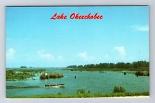 Clewiston FL-Florida, Boating on Lake Okeechobee, Antique Vintage Card Postcard picture